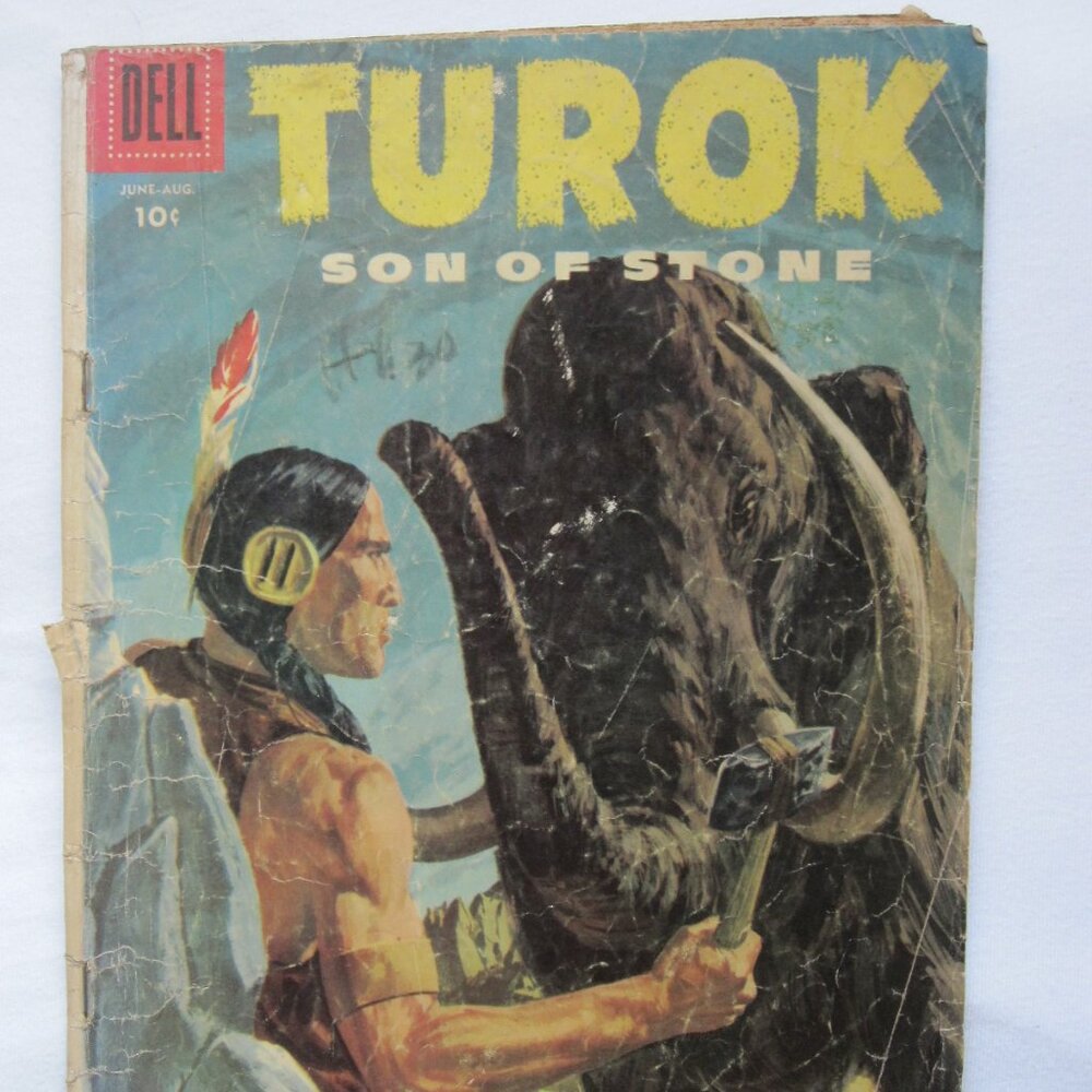 1956 Dell Comic Book: Turok, Son of Stone #4, 10c cover